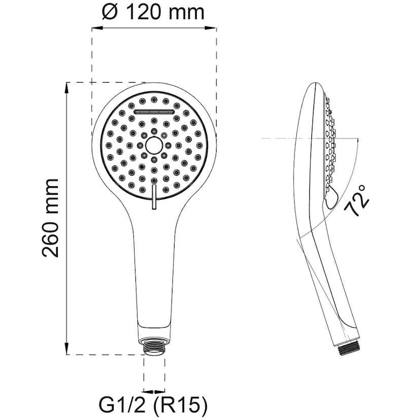 Handdusch Habo Hortensia 3-strålval Krom