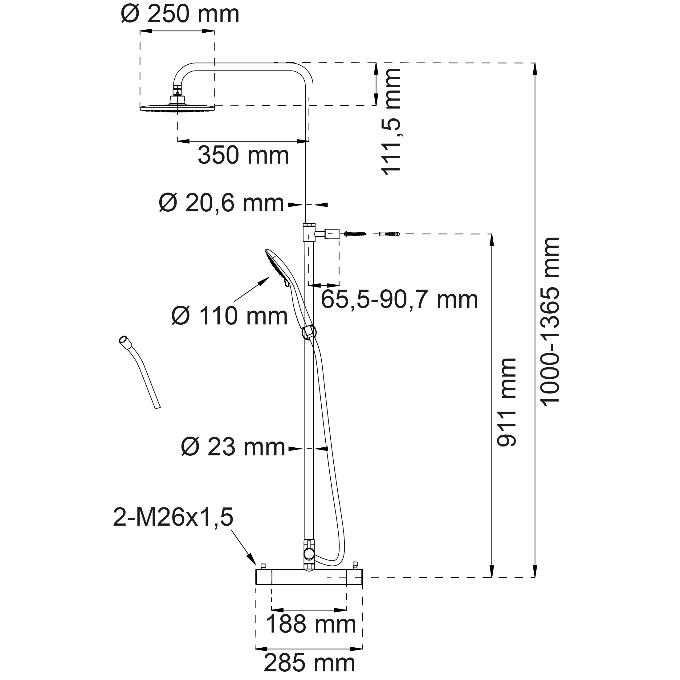 Takduschset Habo Magnolia 150 cc