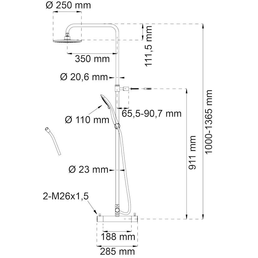 Takduschset Habo Magnolia 150 cc