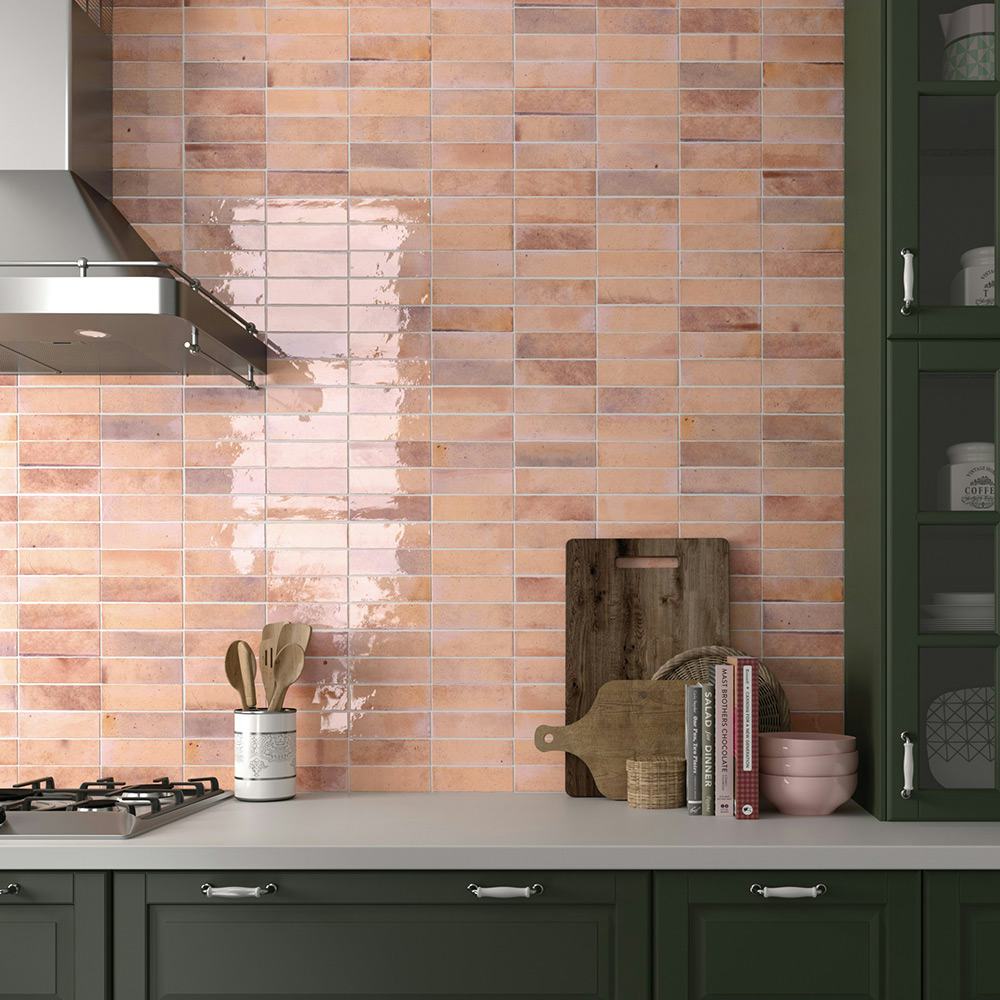 Kakel Lhådös Hanoi Pink 6,5x20 cm