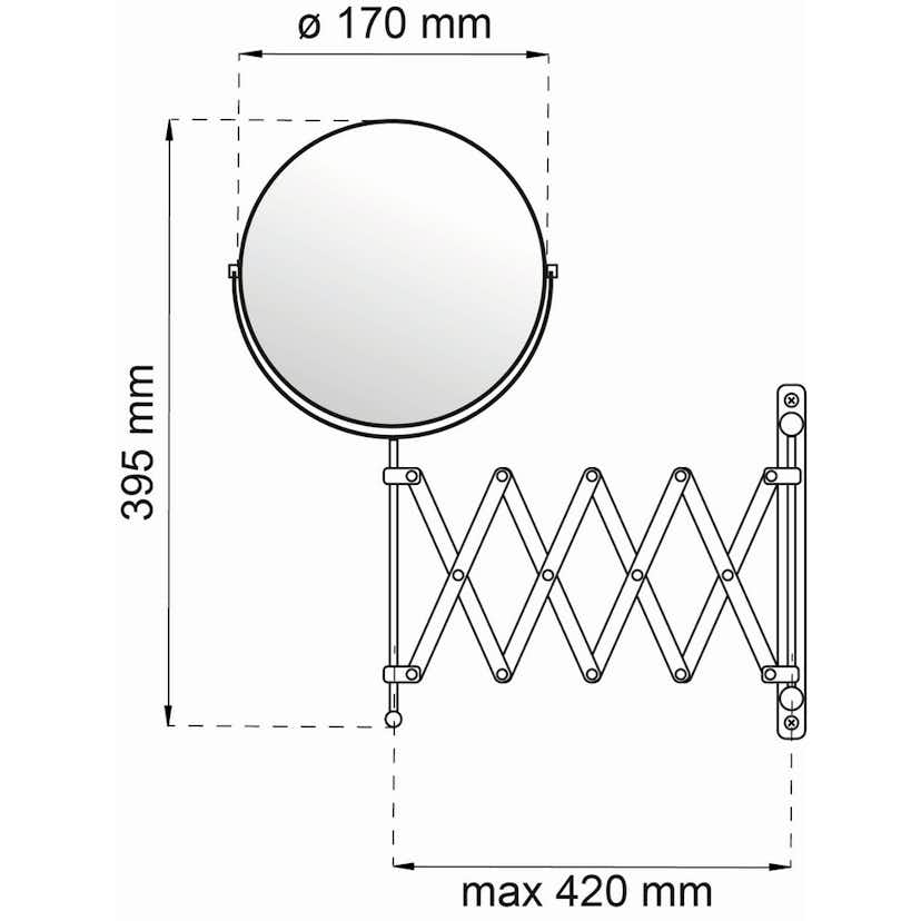 Sminkspegel Habo Expander Polerad
