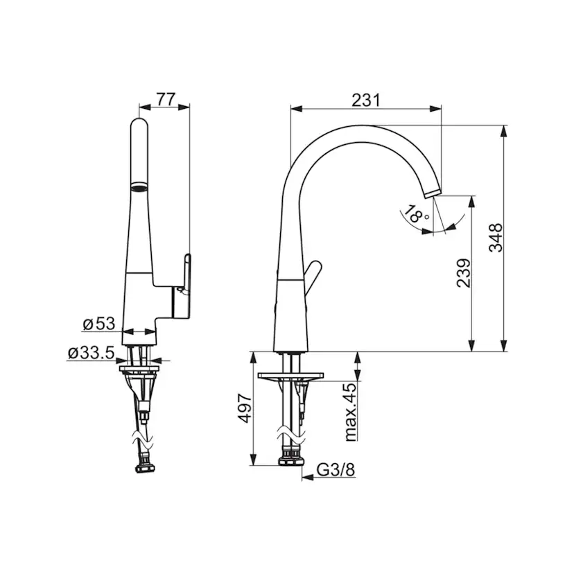 Köksblandare Oras Inspera Hög Pip