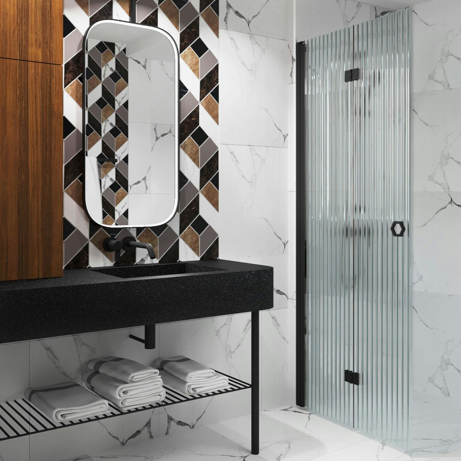 Duschdörr Hietakari Forma 303 Vikbar