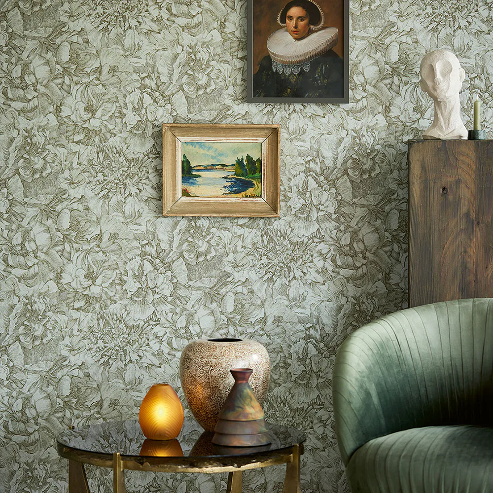 Tapet Eijffinger Museum 307342 Non Woven, Mönstrad Grön