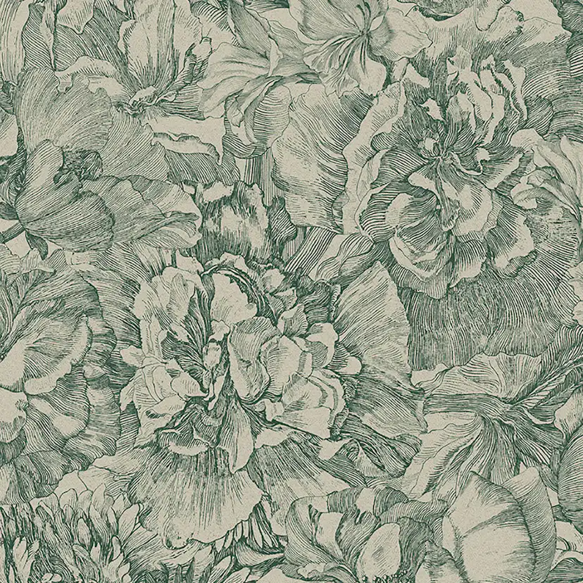 Tapet Eijffinger Museum 307346 Non Woven, Mönstrad Grön