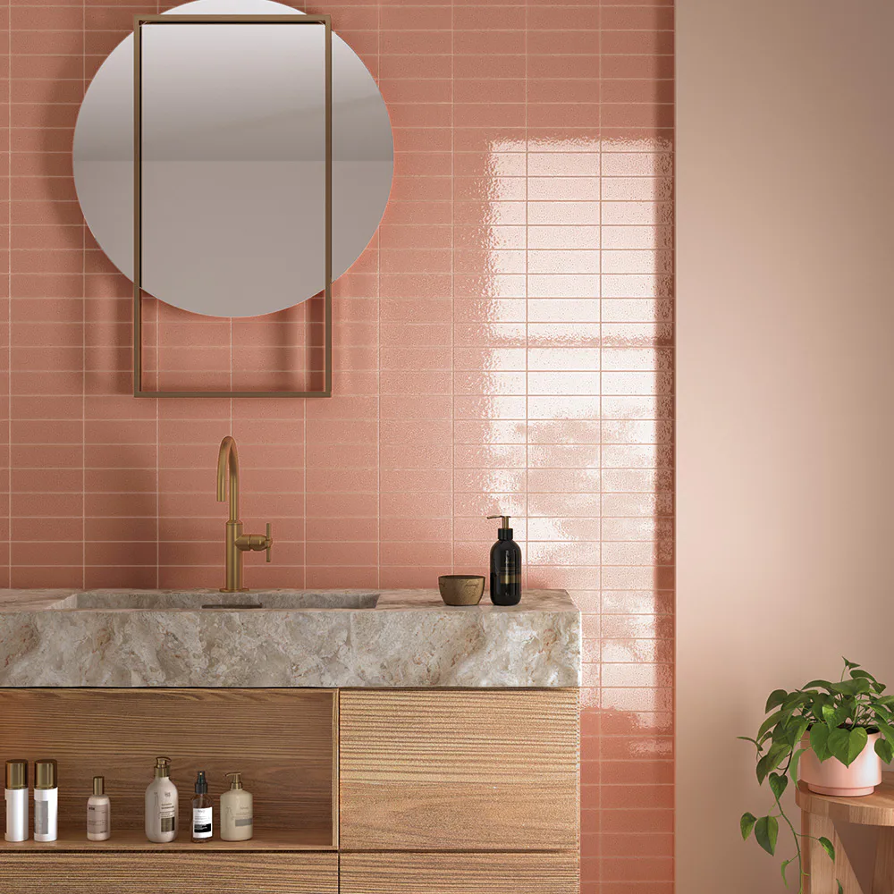 Kakel Lhådös Vinyl rose 6x18,6 cm