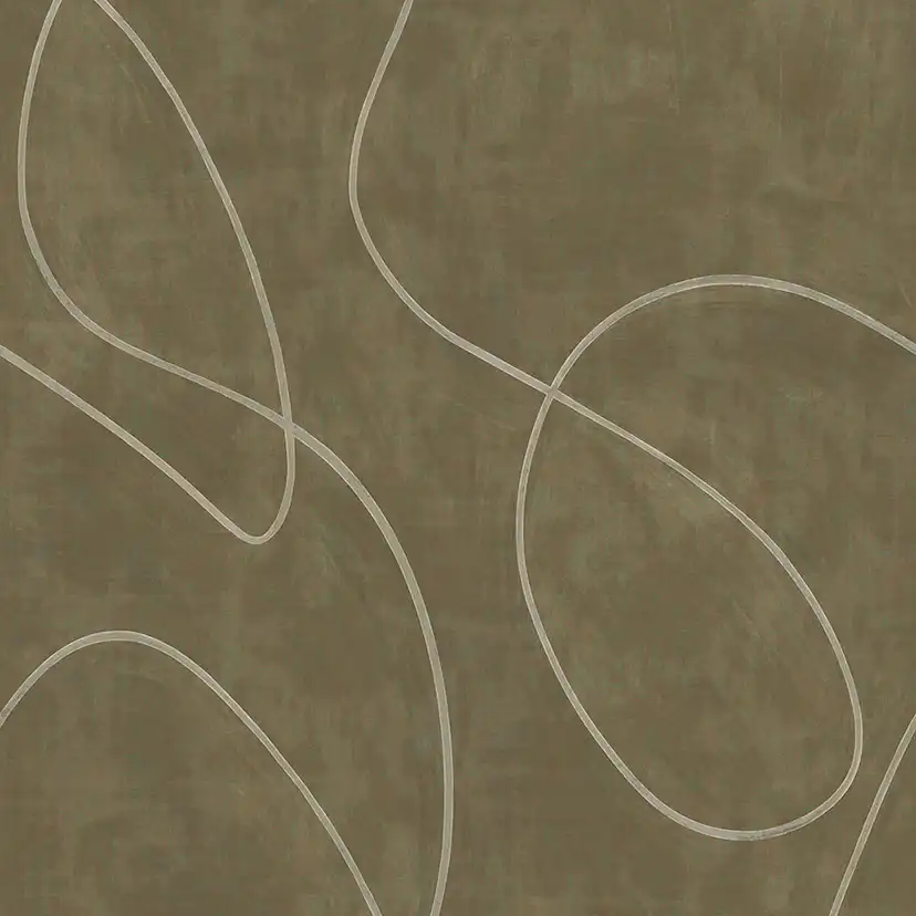 Fototapet Eijffinger Artifact väggbild Painted Lines Olive 312486