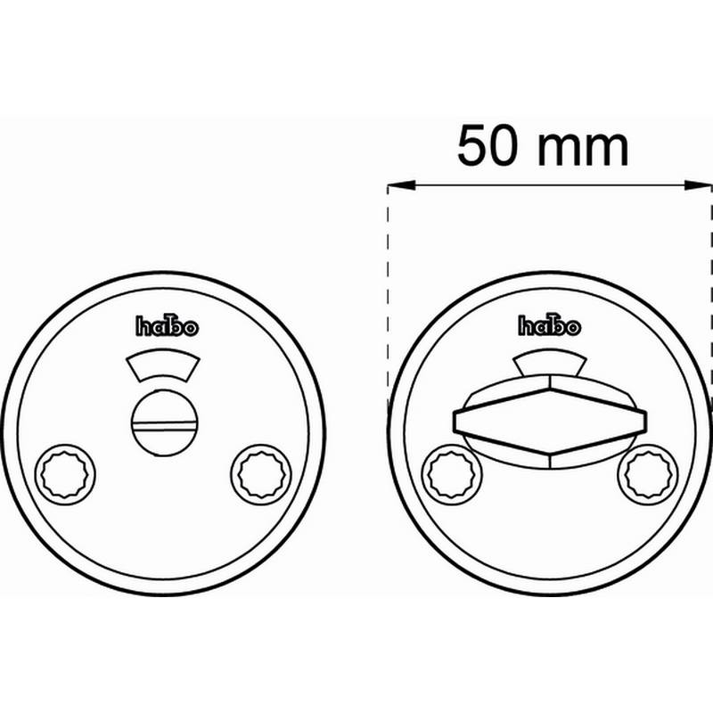 WC-beslag Habo A262 Zink för Låshus 6414, 62014 och 62020