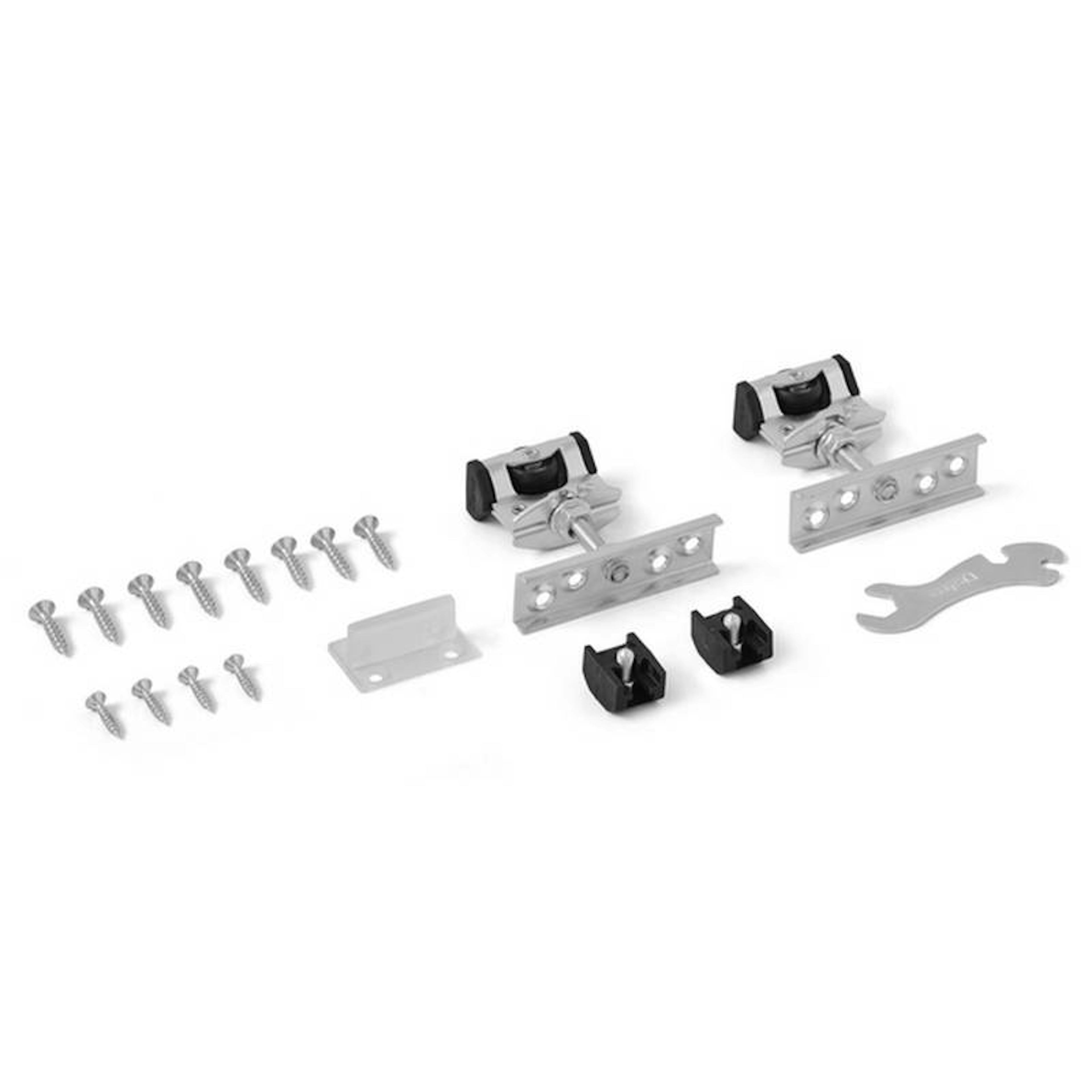 Beslagssats Habo SF-40  Komplett Hjultsats för Skjutdörrsskena SF-40