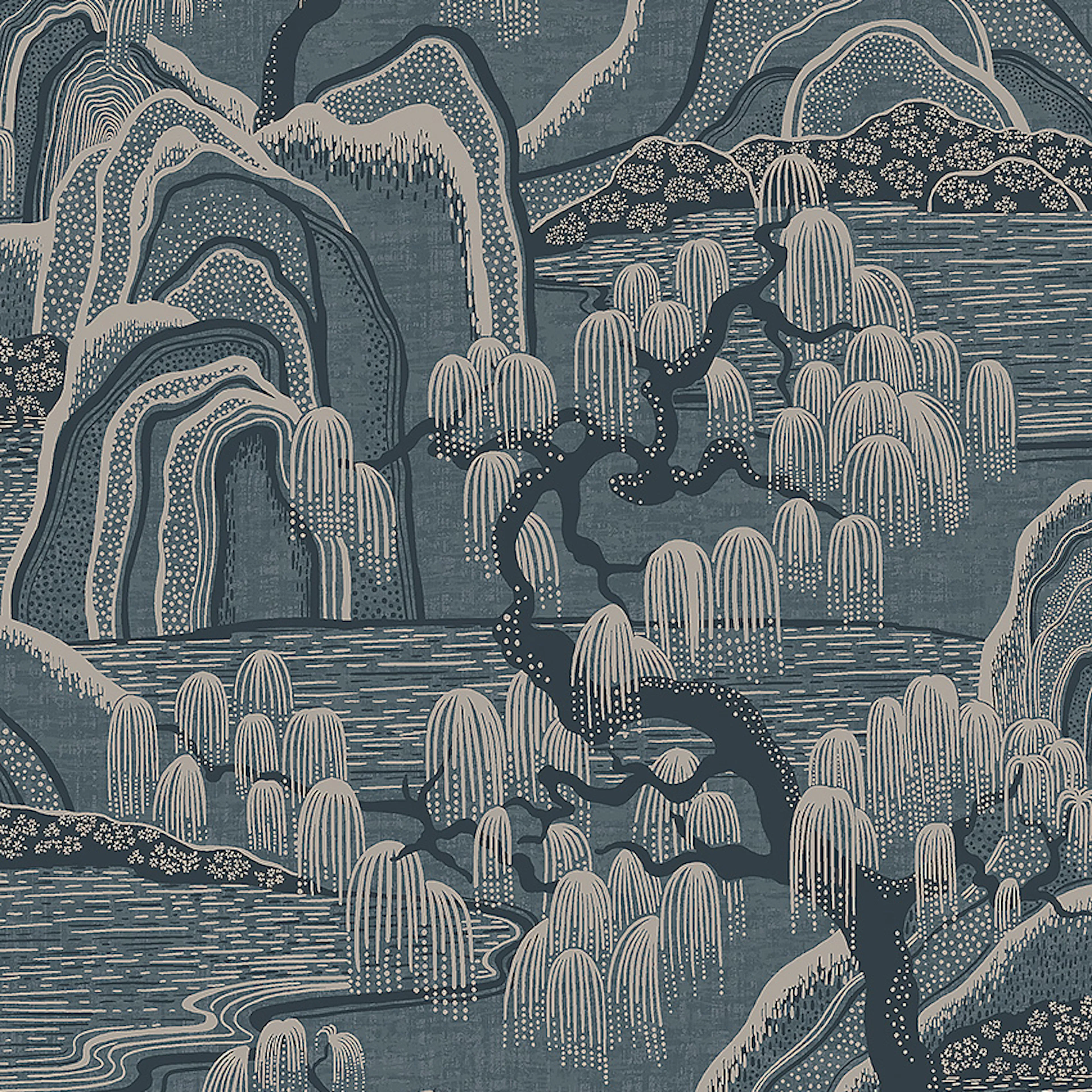 Tapet Boråstapeter Eastern Simplicity Indigo Garden 3133