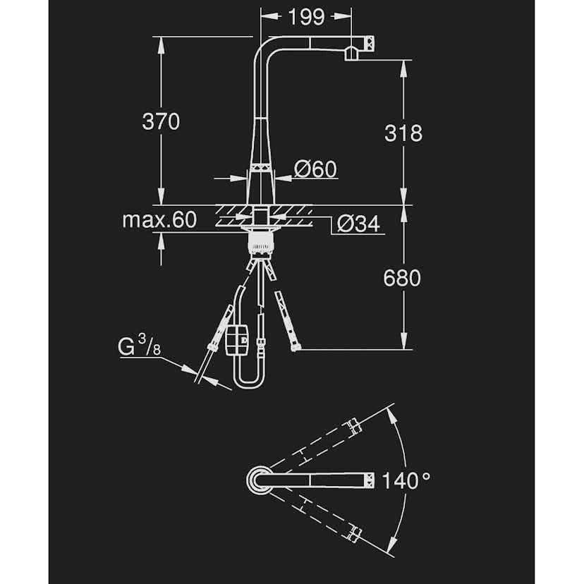 Köksblandare Grohe Zedra 31593 med Smart Control