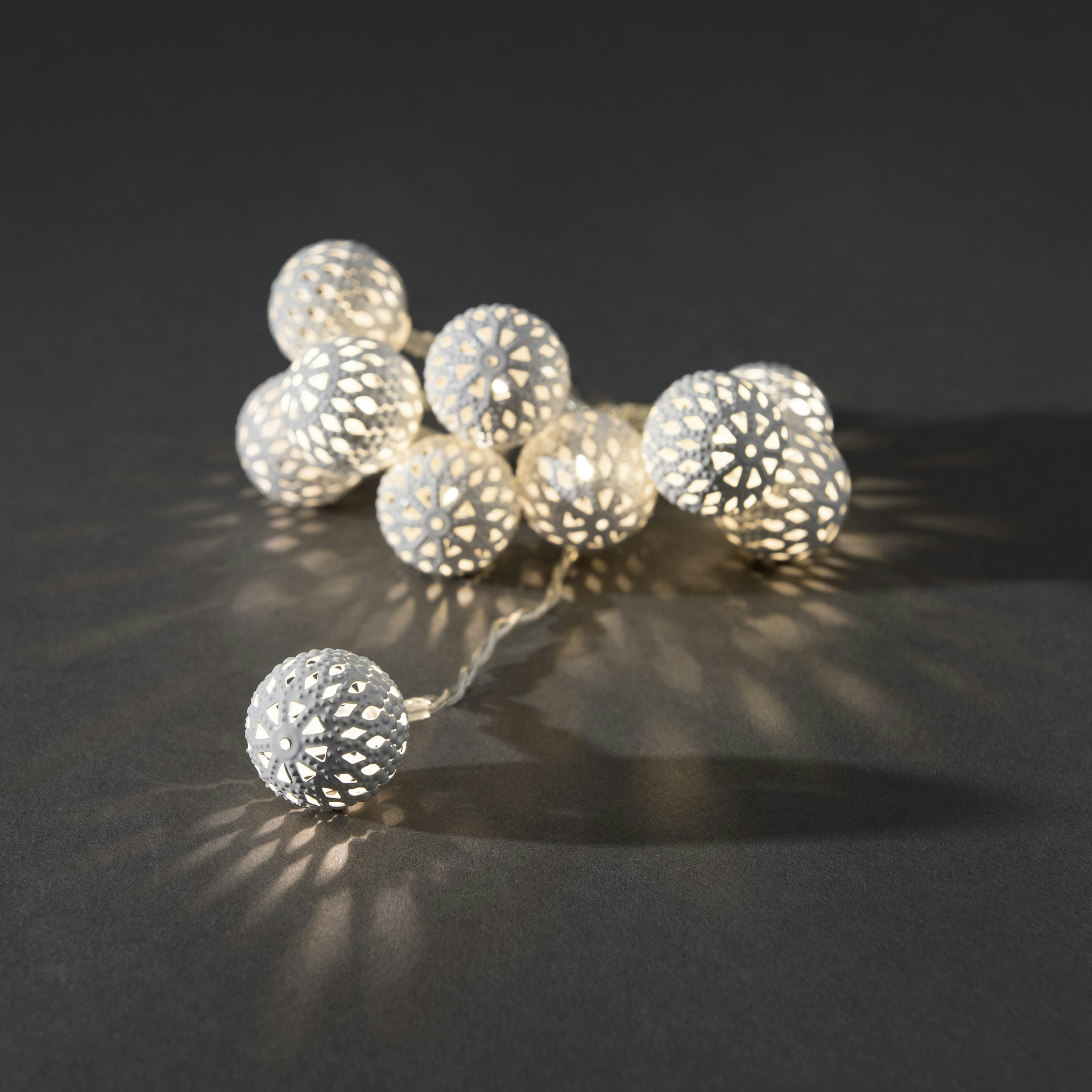 Ljusslinga Gnosjö Konstsmide 10 Metallbollar LED