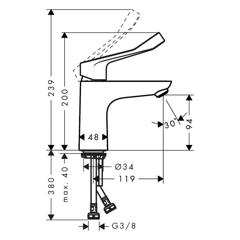 Tvättställsblandare Hansgrohe Focus 100 CoolStart Care