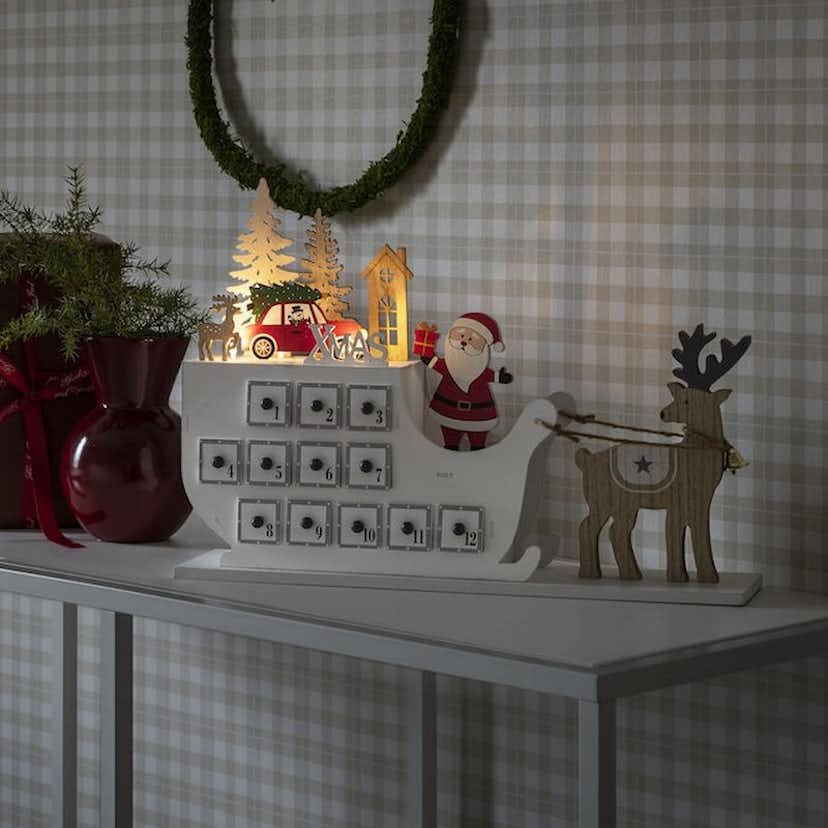 Adventskalender Gnosjö Konstsmide Motiv Trä LED