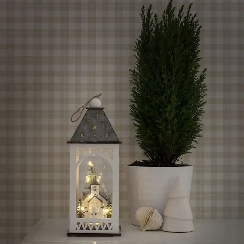 Dekorationsbelysning Gnosjö Konstsmide Lanterna med Kyrka Trä LED