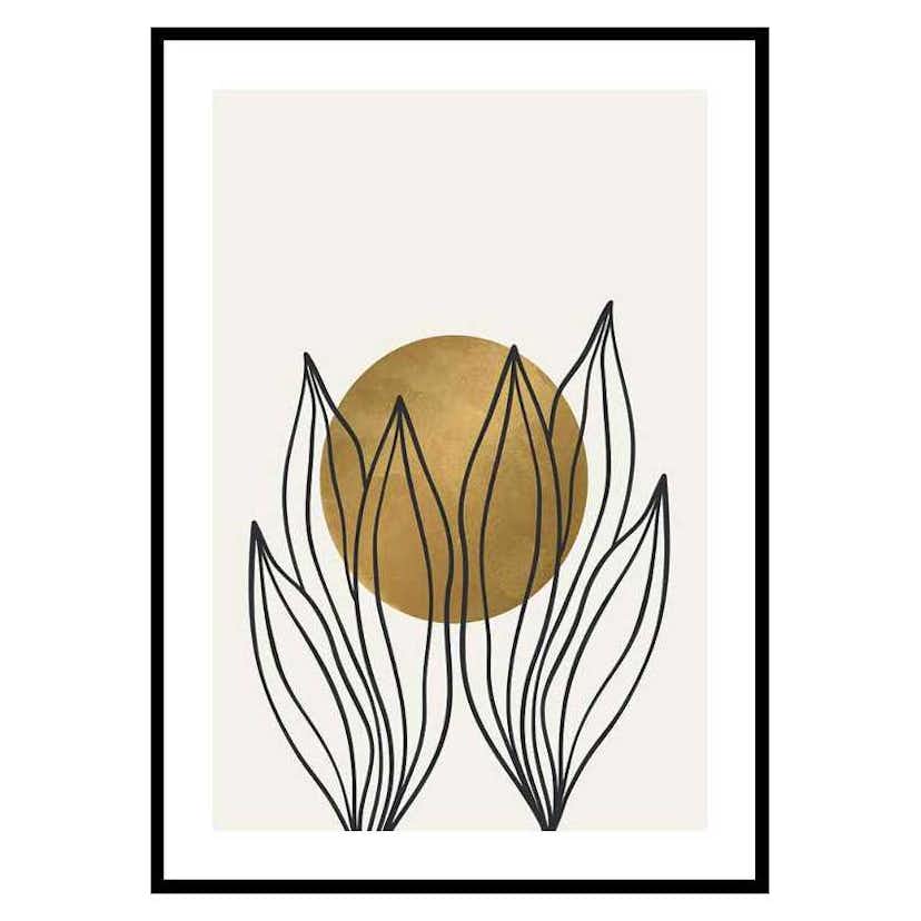 Poster Gallerix Watercolor Gold No1