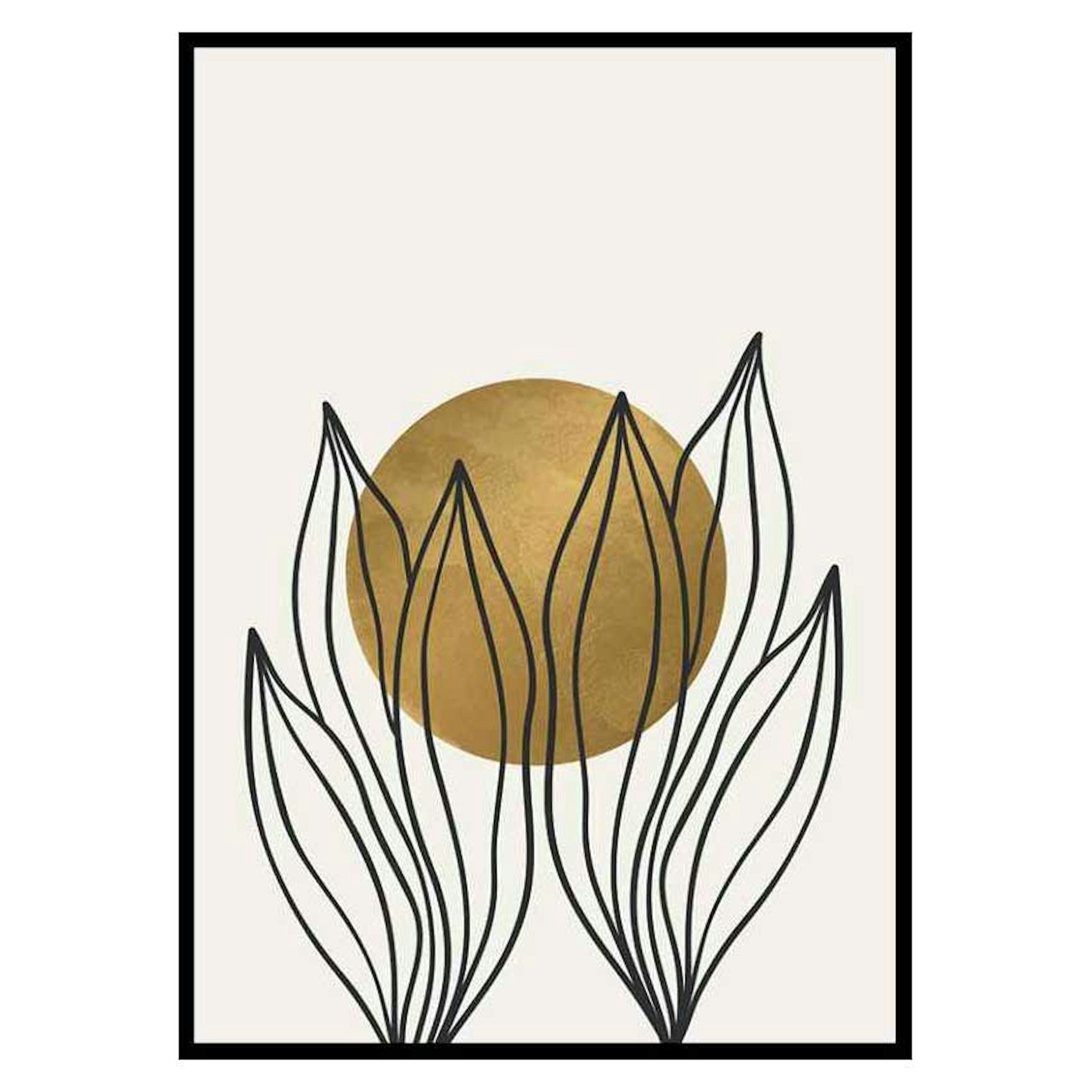 Poster Gallerix Watercolor Gold No1