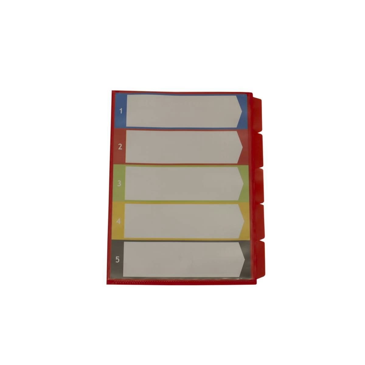 Sorteringsfolder KEBA med 5 Fack/Tabbar Etikett/Ficka
