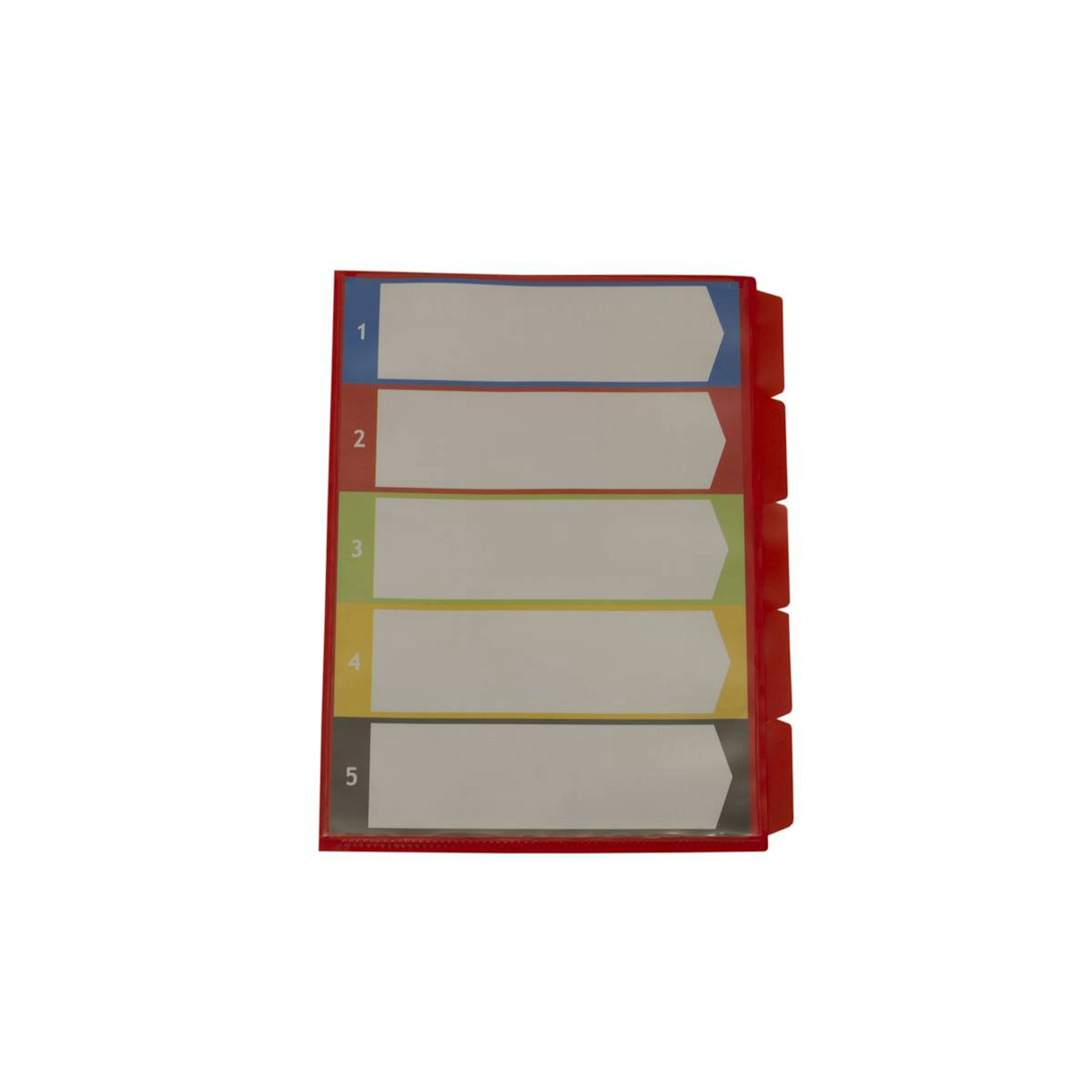 Sorteringsfolder KEBA med 5 Fack/Tabbar Etikett/Ficka