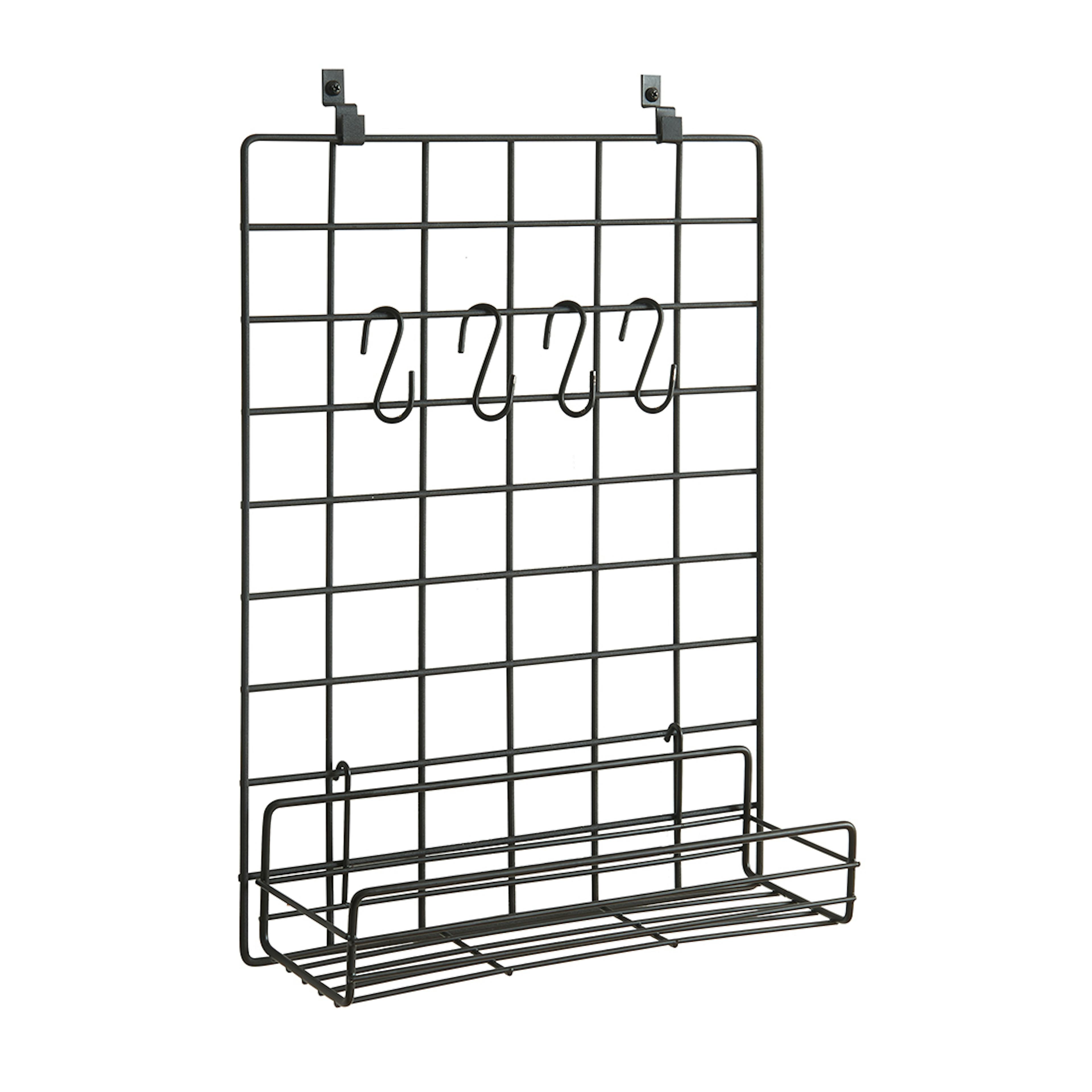 Förvaringstavla Millex Tillbehör till Akustikpanel - Rutnät med Hylla och 4st S-krokar