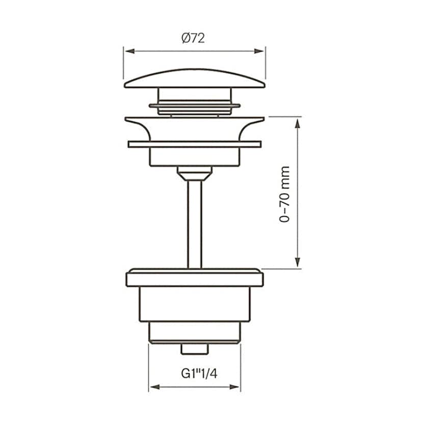 Bottenventil Tapwell 68400 Universal Ej Stängningsbar