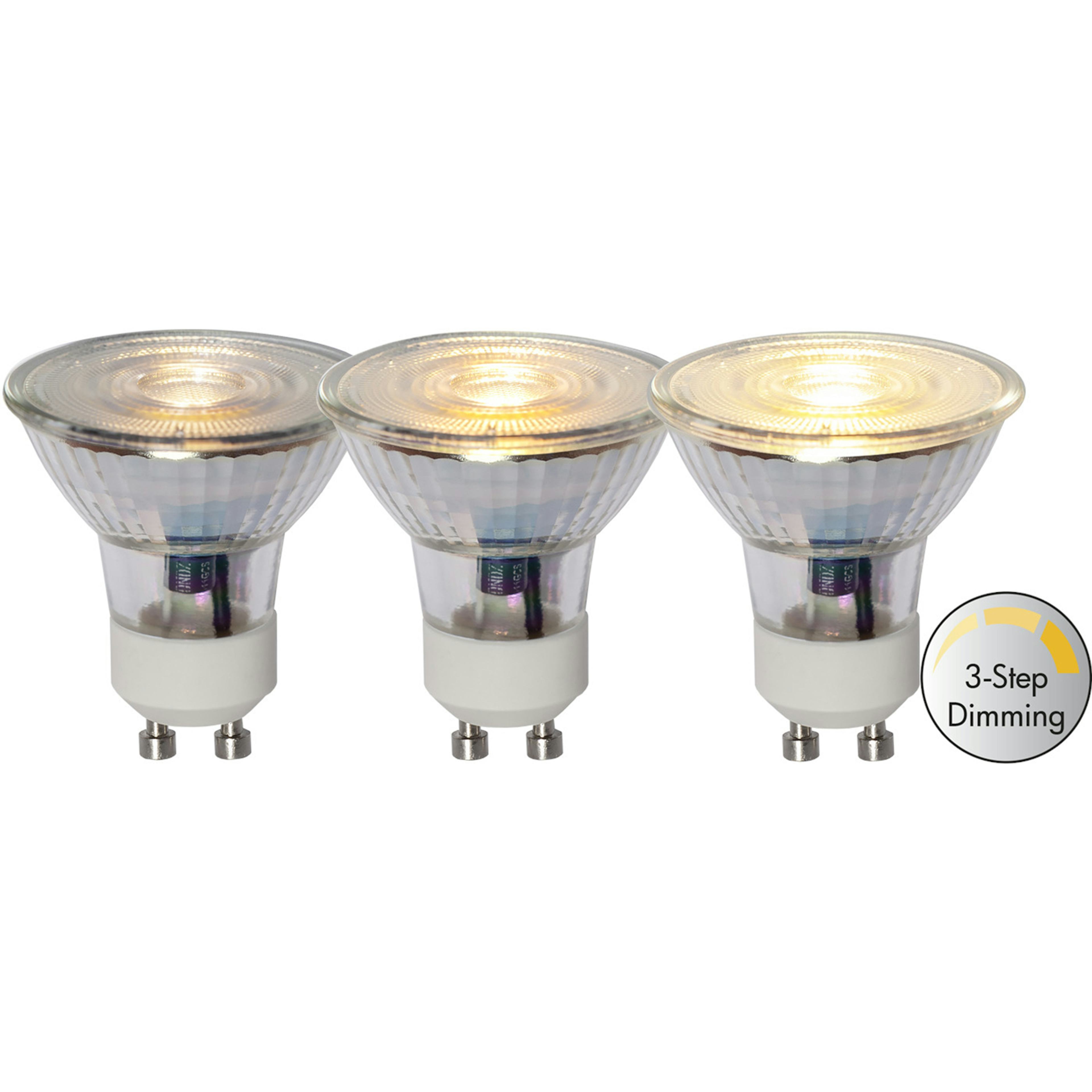 LED-lampa Star Trading GU10 MR16 Spotlight Glas 3-step