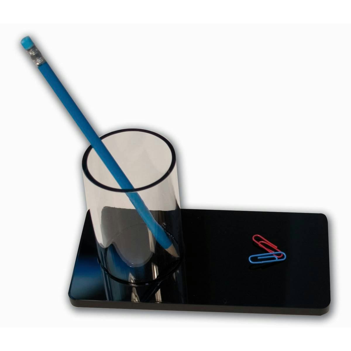 Pennställ KEBA med Magnetisk Gemhållare Svart/Transparent