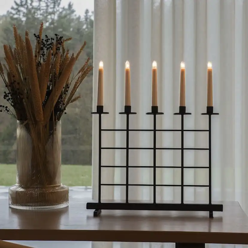 Elljusstake Gnosjö Konstsmide 5 Ljus Metall Svart