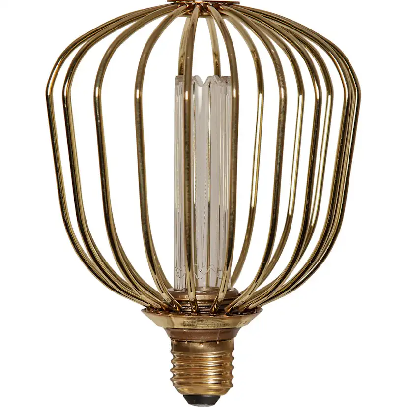 LED-lampa Star Trading E27 G125 Basket Gold