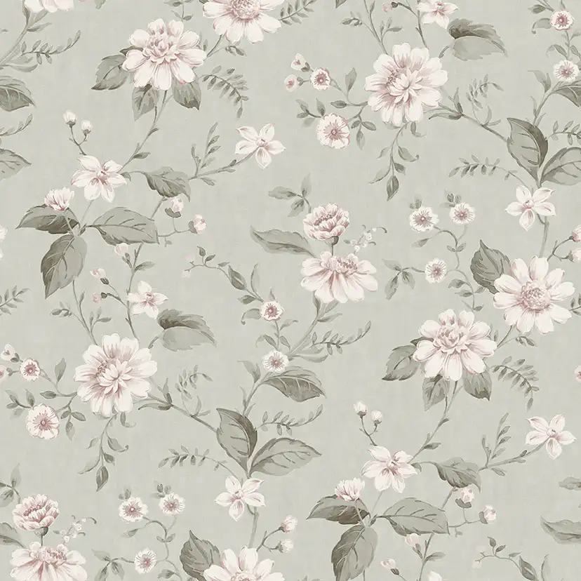 Tapet Boråstapeter Lauras Cottage 3574 Non Woven, Mönstrad Grön