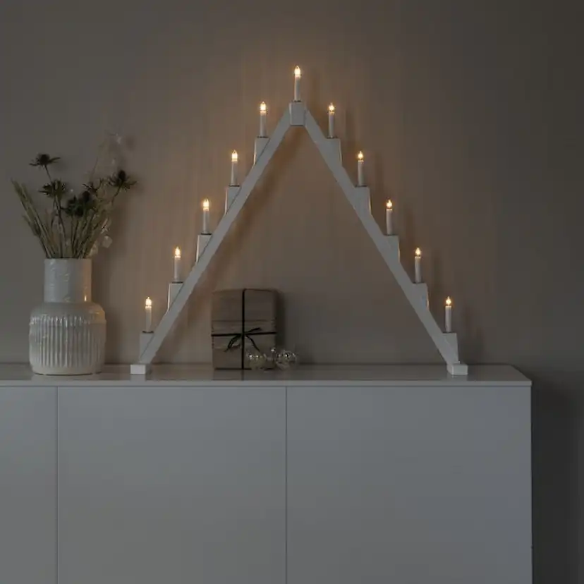 Adventsljusstake Gnosjö Konstsmide 11 Ljus Vikbar Vit