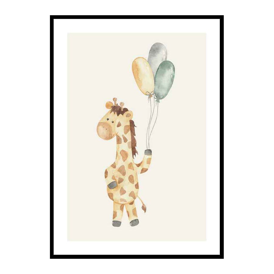 Poster Gallerix Giraffe Balloons