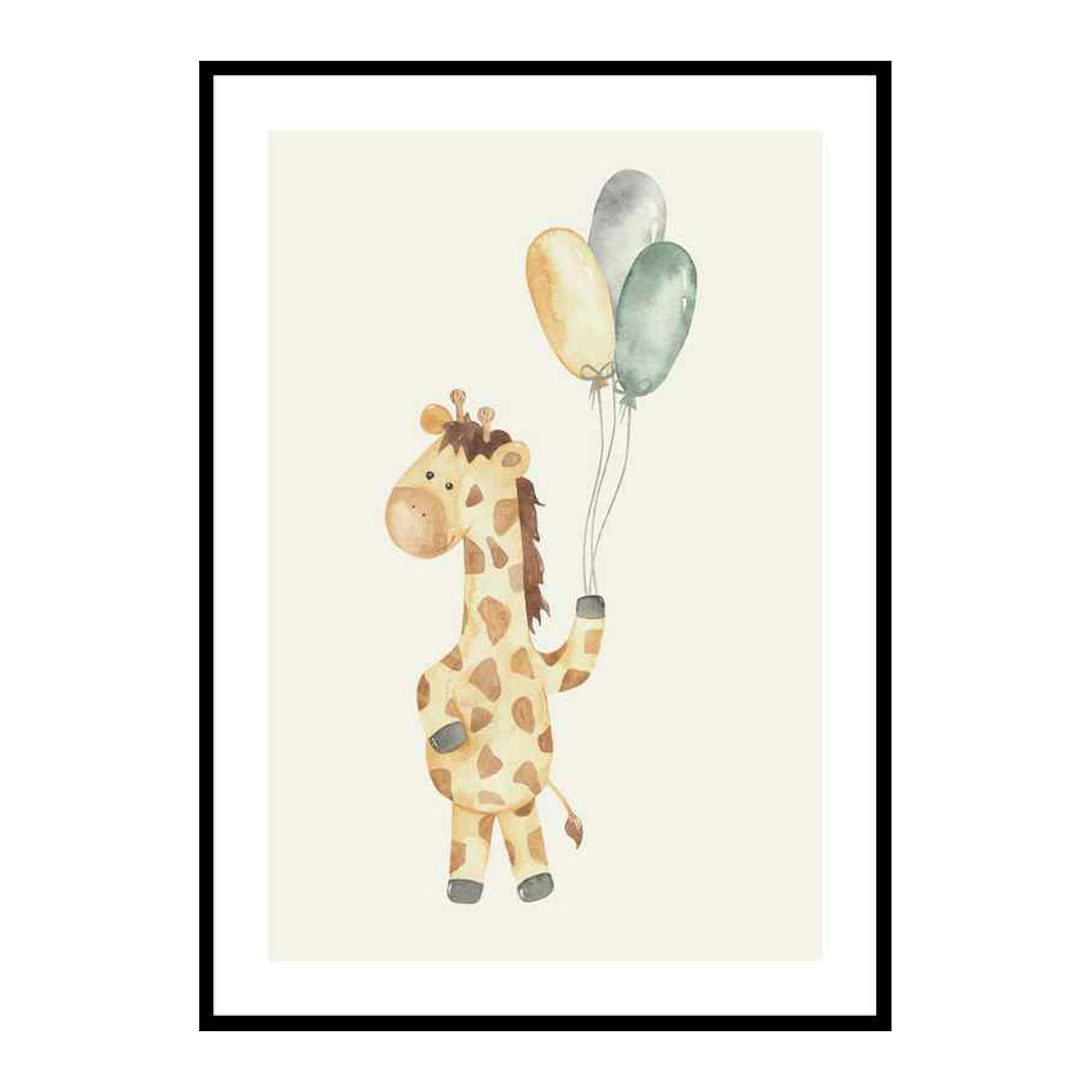 Poster Gallerix Giraffe Balloons