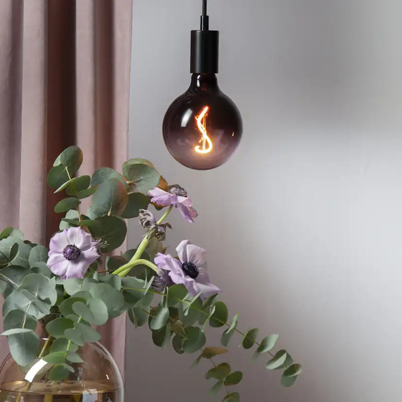 LED-lampa Star Trading E27 G125 Svart/Rosa