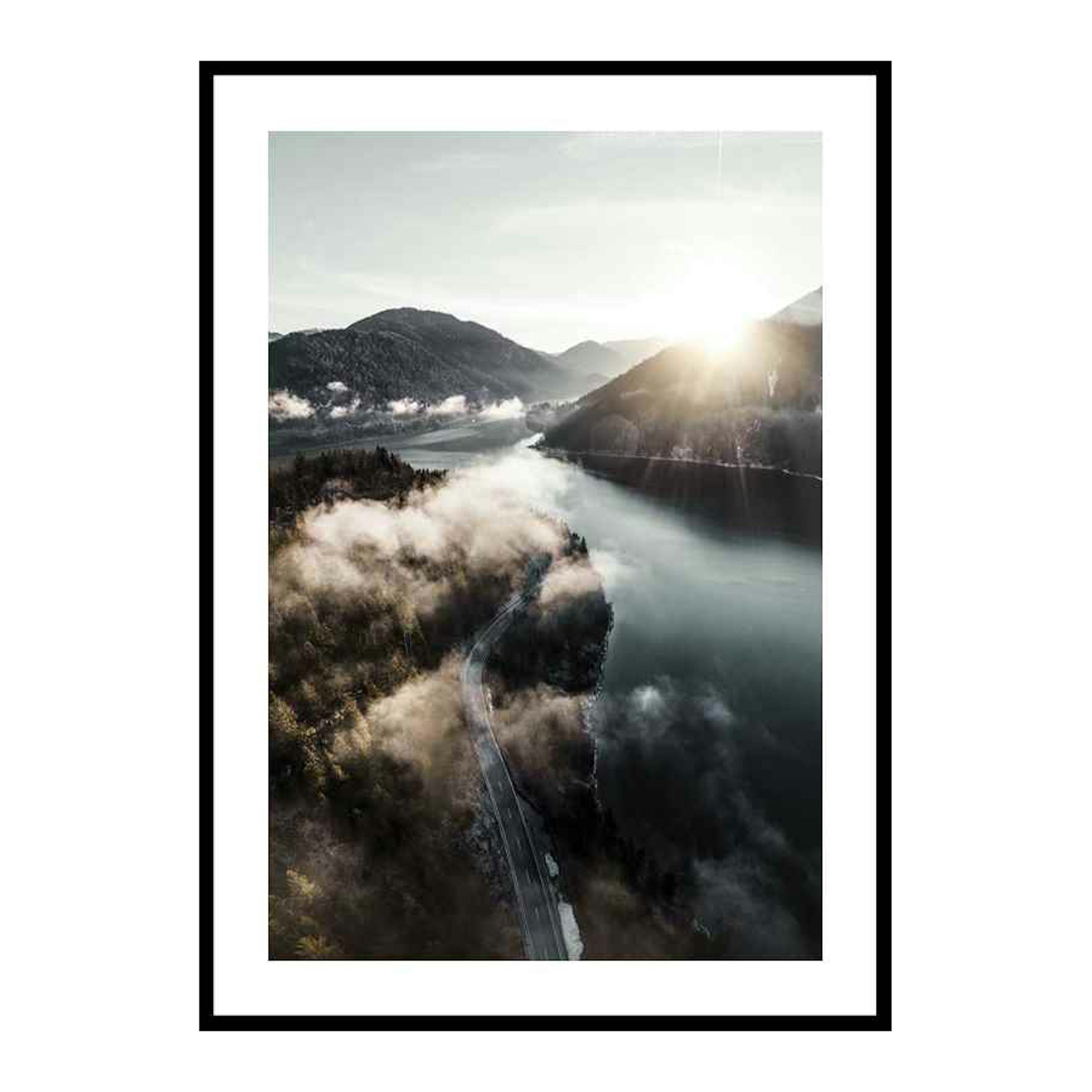 Poster Gallerix Clouds Over Lake