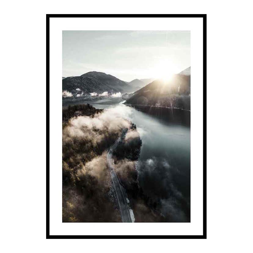 Poster Gallerix Clouds Over Lake