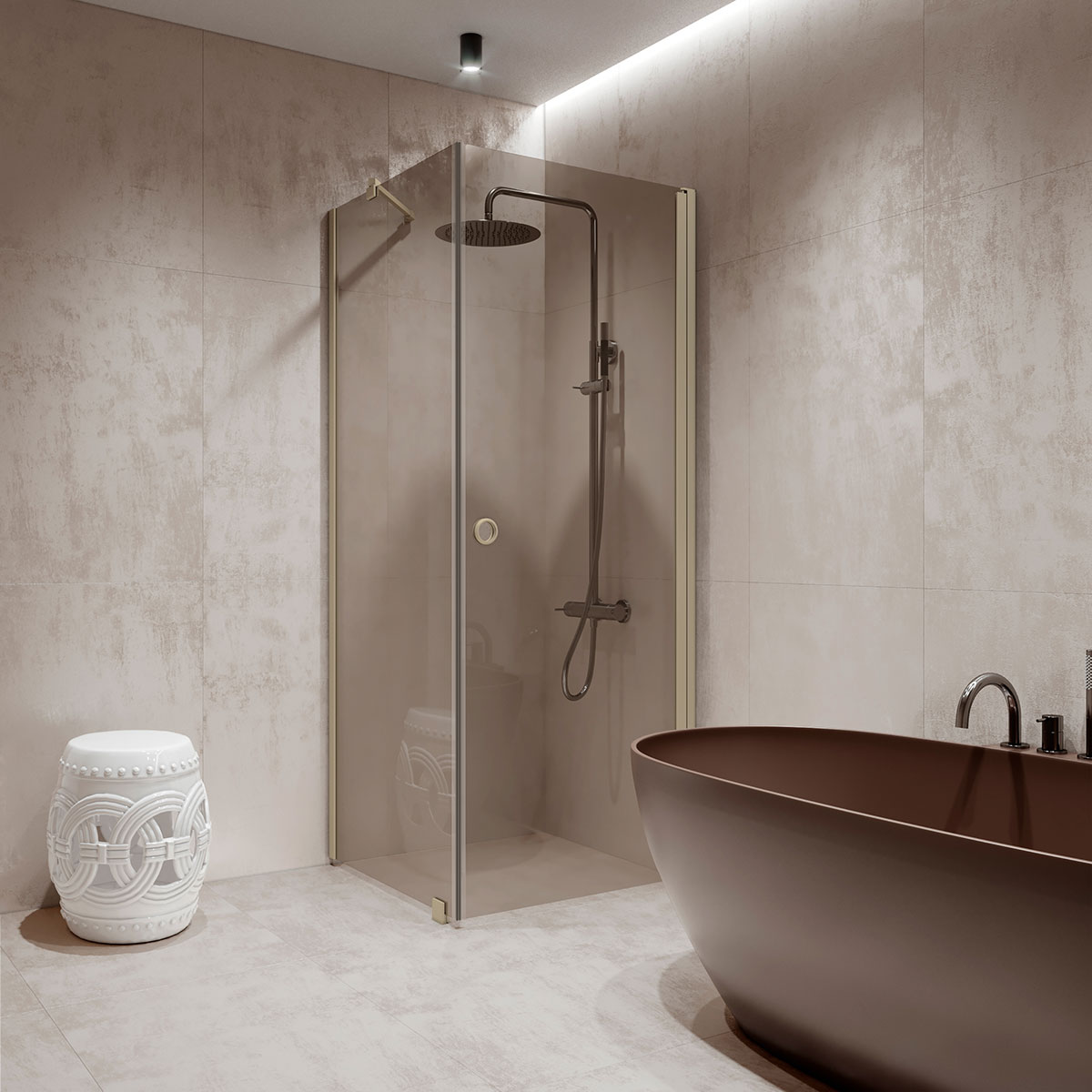 Duschhörn Hietakari Forma 368 Fast Vägg och Vändbar Dörr