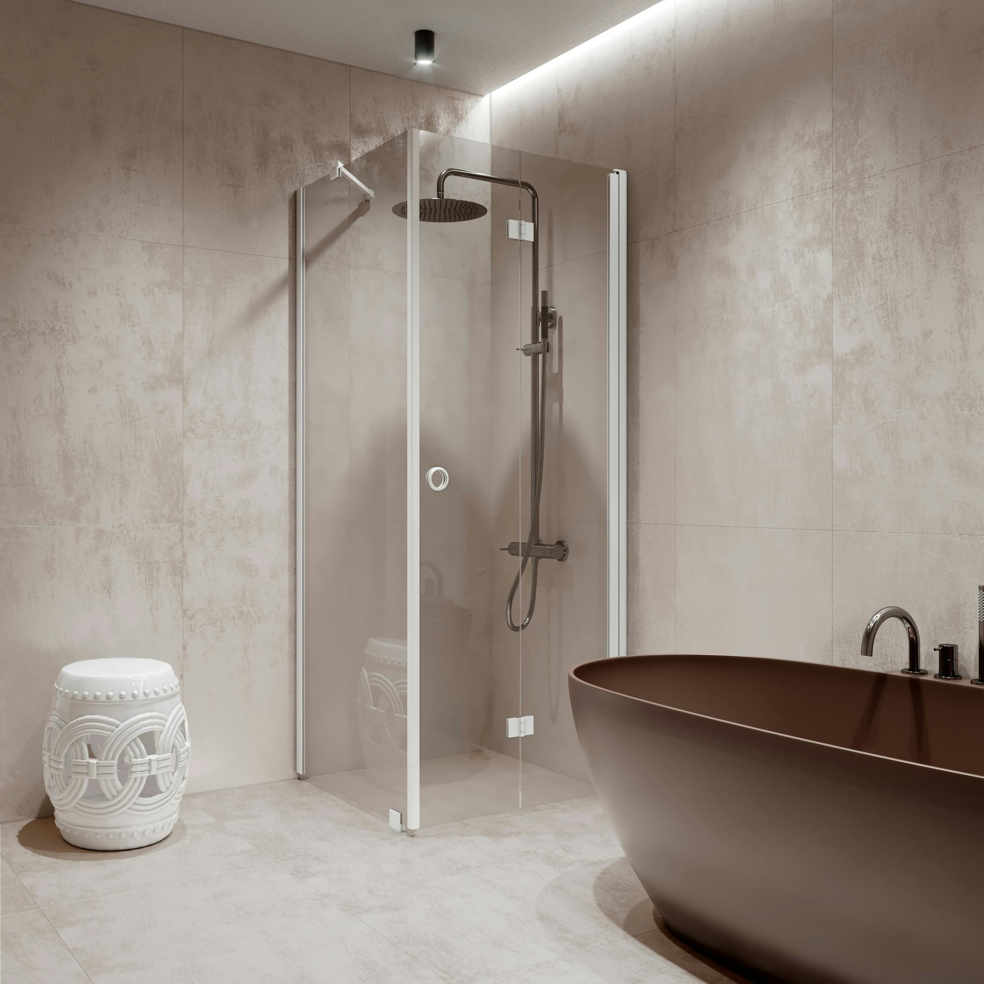 Duschhörn Hietakari Forma 369 Fast Vägg och Vikbar Dörr