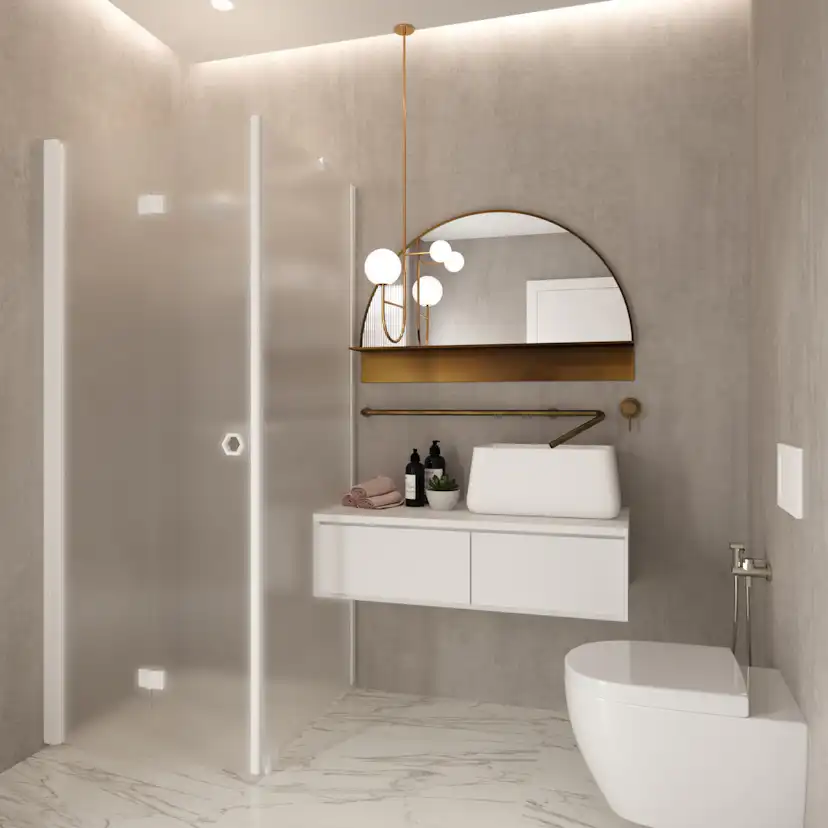 Duschhörn Hietakari Forma 369 Fast Vägg och Vikbar Dörr