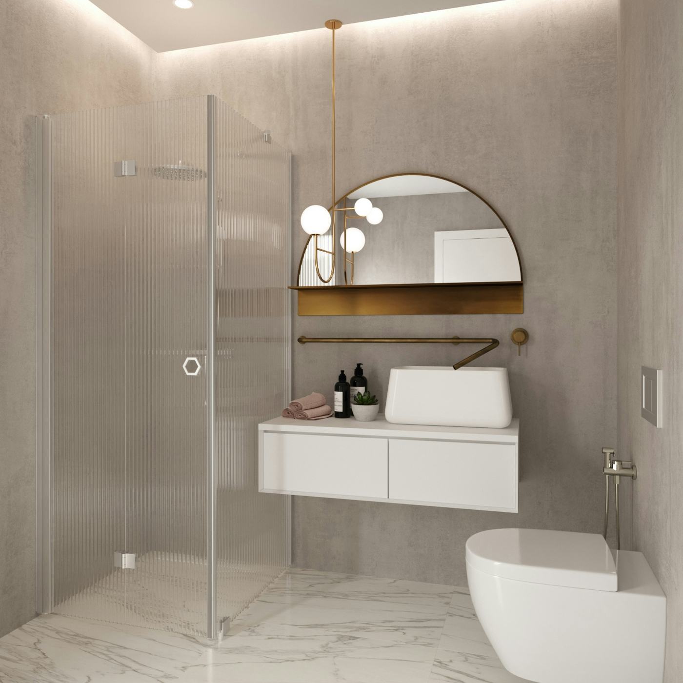 Duschhörn Hietakari Forma 369 Fast Vägg och Vikbar Dörr