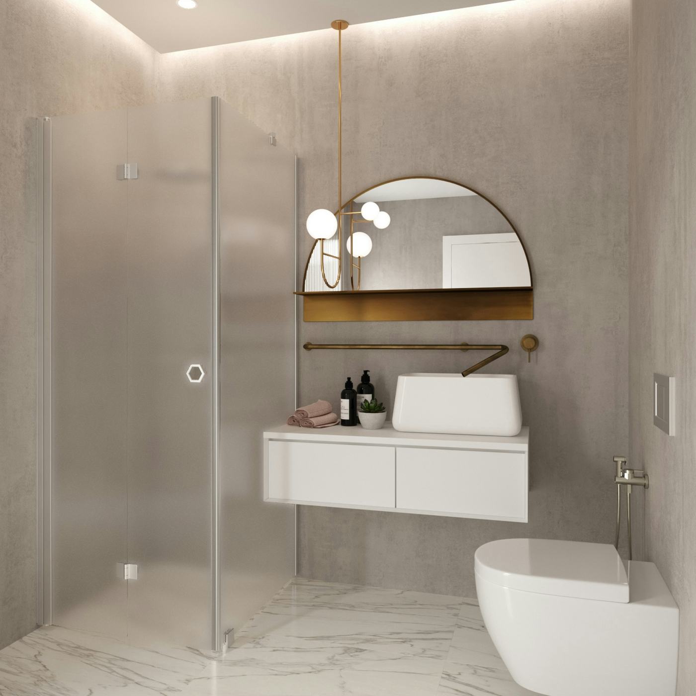 Duschhörn Hietakari Forma 369 Fast Vägg och Vikbar Dörr