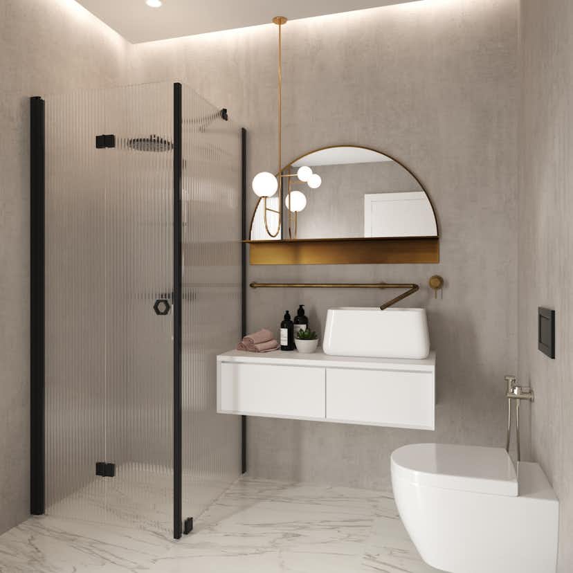 Duschhörn Hietakari Forma 369 Fast Vägg och Vikbar Dörr