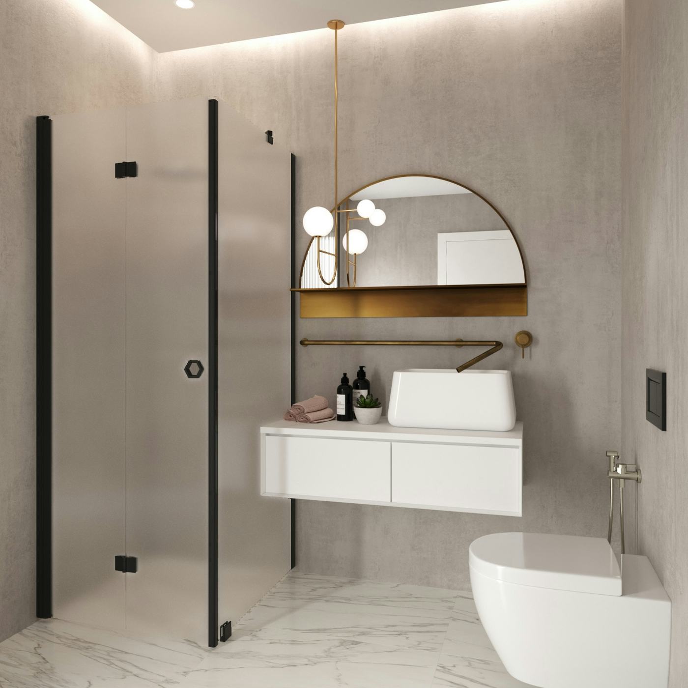 Duschhörn Hietakari Forma 369 Fast Vägg och Vikbar Dörr