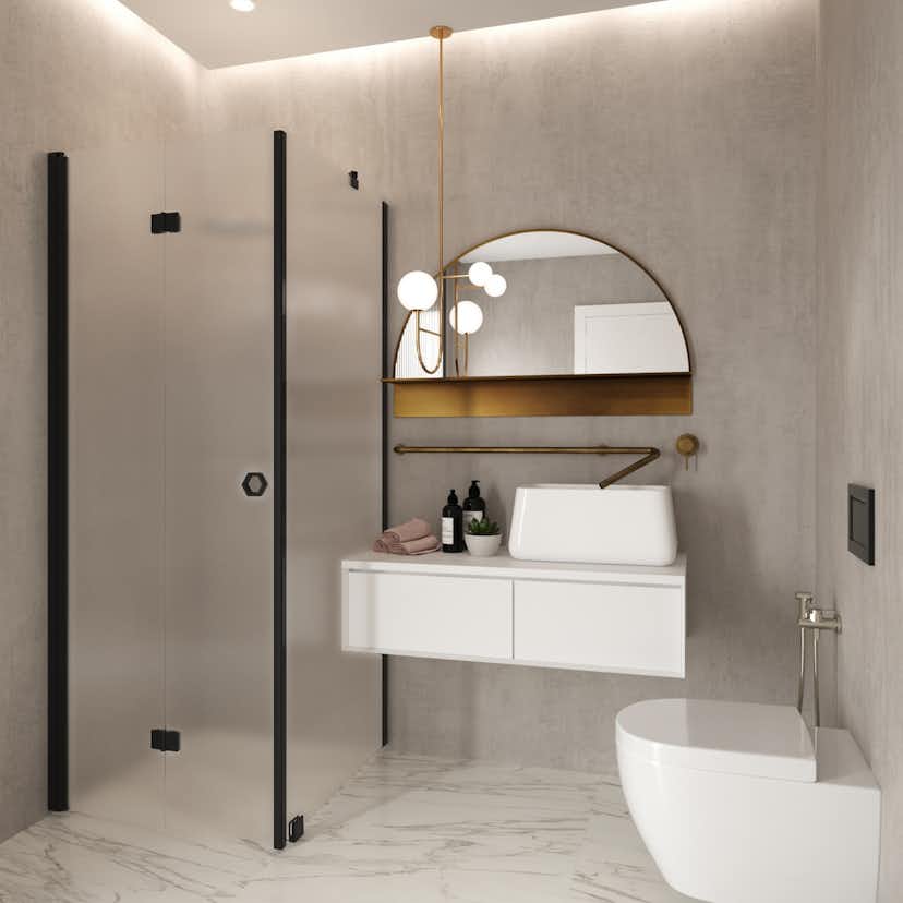 Duschhörn Hietakari Forma 369 Fast Vägg och Vikbar Dörr