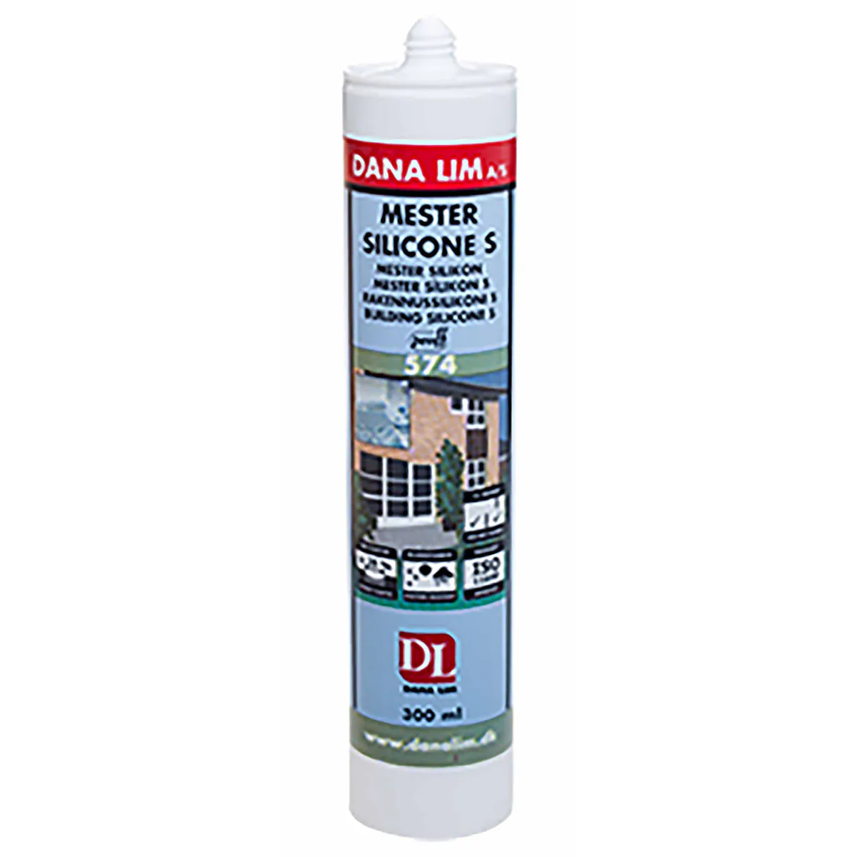 Fogmassa Danalim Dana Silikon 574 Transparent 300 ml för Kakel och Natursten