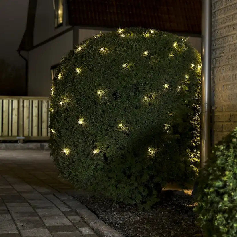 Ljusslinga Gnosjö Konstsmide Nät 40 Varmvita LED 80x80 cm Frostad