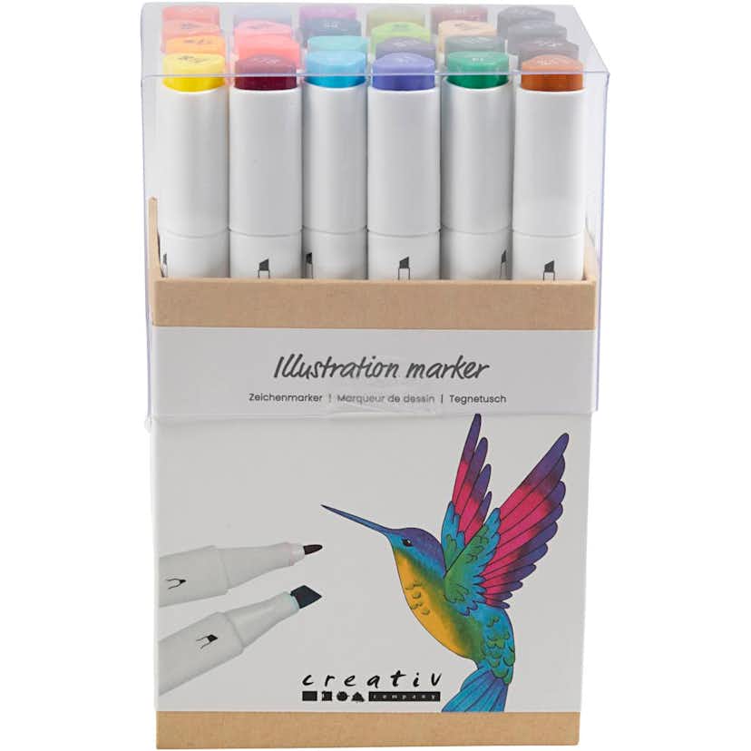 Ritpenna Creativ Company Kompletterande Färger 24 st