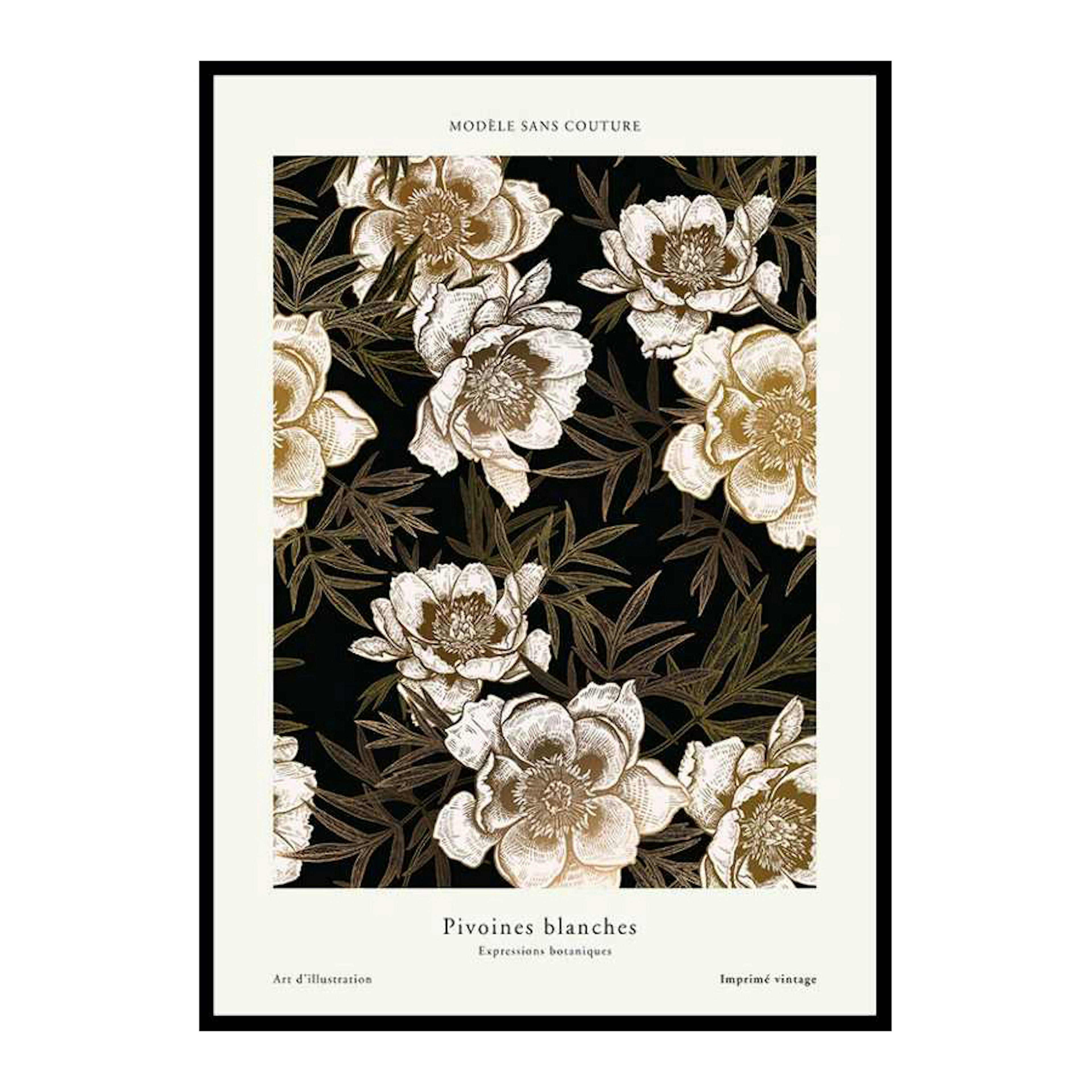 Poster Gallerix Pivoines Blanches