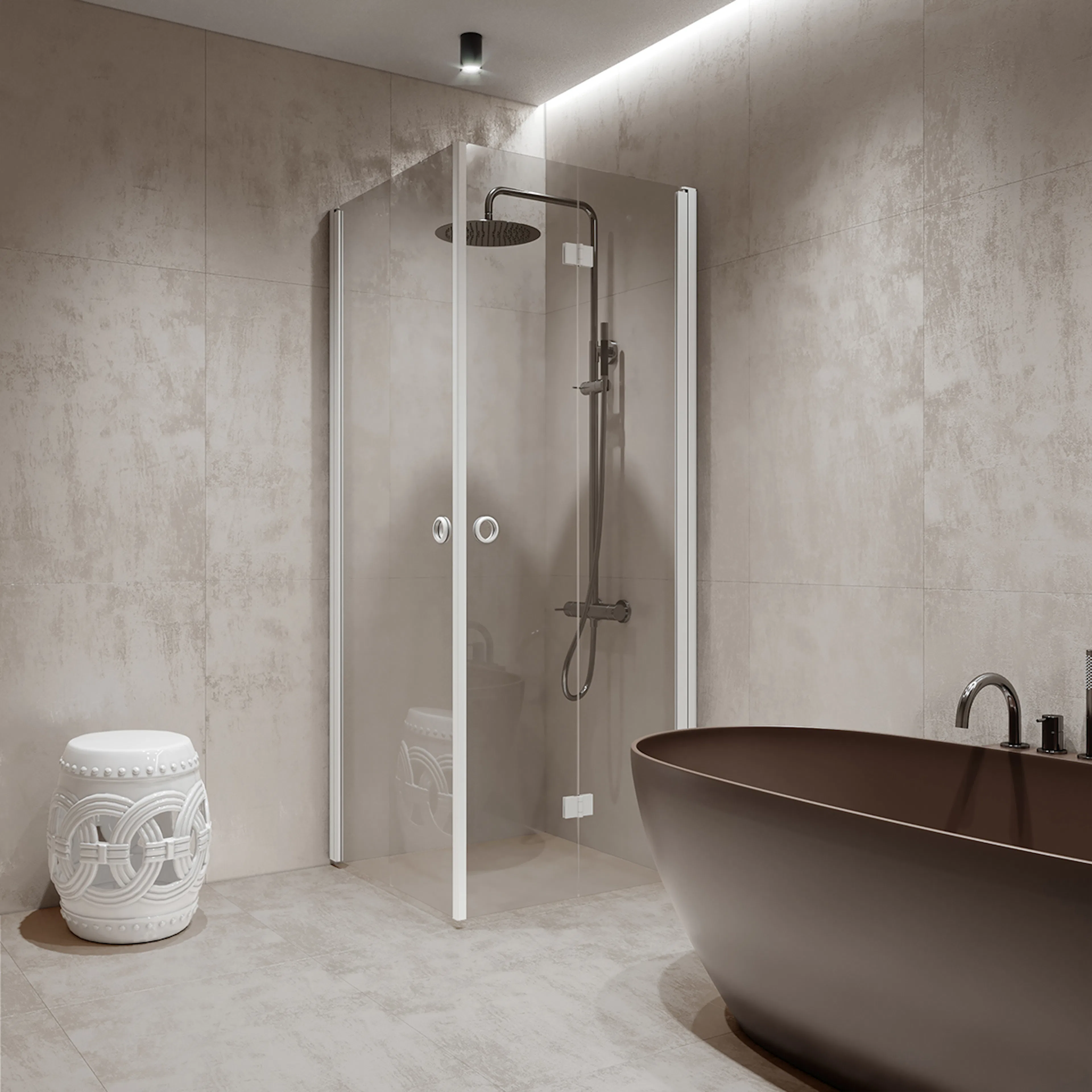 Duschhörn Hietakari Forma 373 Vändbar Dörr och Vikbar Dörr