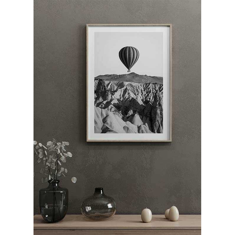 Poster Gallerix Hot Air Balloon B&W